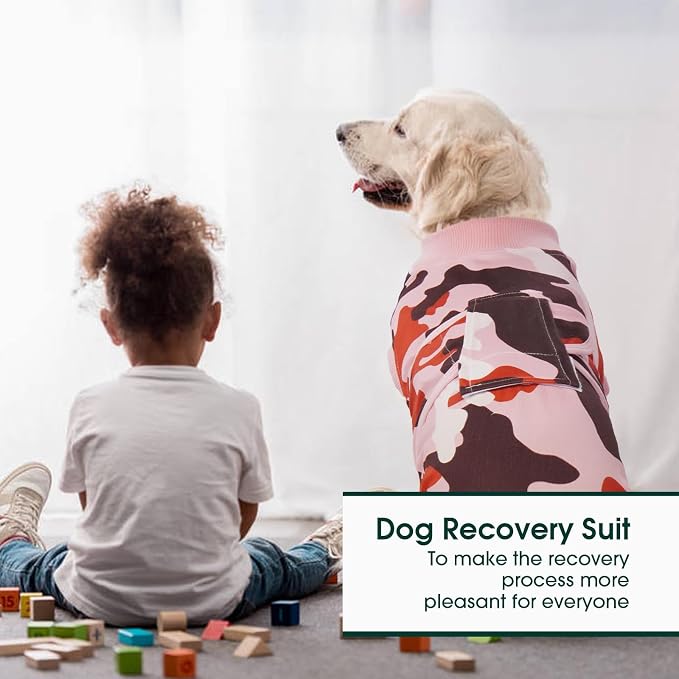 Kuoser Recovery Suit for Dogs Cats, Soft Dog Surgery Suit Female Male Spay | Professional Dog Onesie for Surgery, Substitute E-Collar & Cone, Prevent Licking Dog surgical suit Pet Neuter Suit
