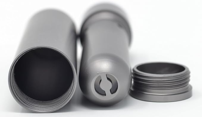 Prime Natural Essential Oil Aluminum Alloy Premium Blank Nasal Inhaler - Refillable Aluminum Empty Metal Inhaler - Space Gray Color - Comes with 5 Cotton Wicks - For Aromatherapy