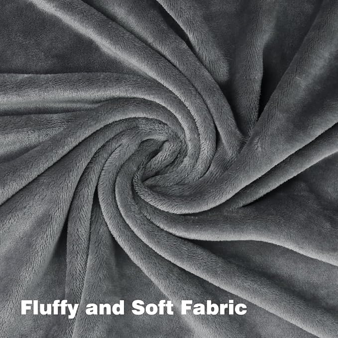 Onarway Dog Blanket Washable for Bed: 2 Packs Dog Blankets 59”x47” | Fluffy Soft Large Throw for Cat Puppy Kitten Dogs - Fleece Pet Blankets for Crate Couch Car and Indoor - Grey