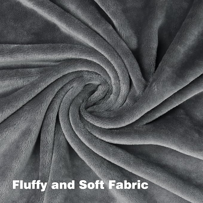Onarway Dog Blanket Washable for Bed: 2 Packs Dog Blankets 40”x47” | Fluffy Soft Large Throw for Cat Puppy Kitten Dogs - Fleece Pet Blankets for Crate Couch Car and Indoor - Grey