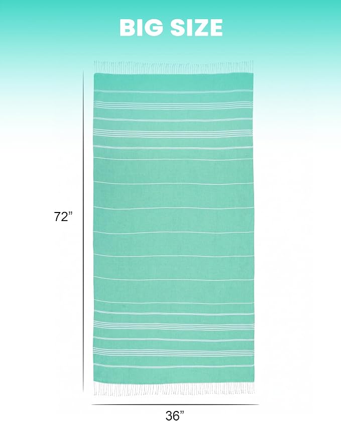 Turkish Beach Towels Swim Towel Long Lounge Chair Accessories Oversized Sand Free Compact Beach Umbrella Tent Shelter Canopy Chair Clips Gear Beach Game Toy Summer Vacation Essentials Must Haves