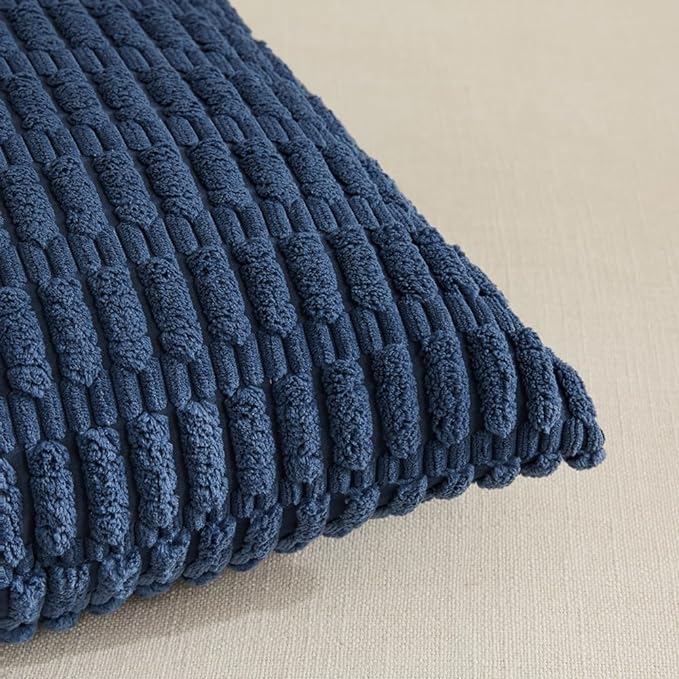 Fancy Homi 4 Packs Decorative Throw Pillow Covers for Living Room Couch Bed, Modern Farmhouse Boho Home Décor Accent Cushion Case, 24" x 12", Dusty Blue