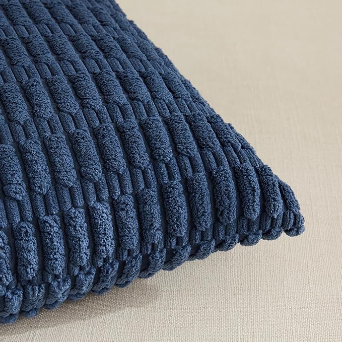 Fancy Homi 4 Packs Decorative Throw Pillow Covers for Living Room Couch Bed, Modern Farmhouse Boho Home Décor Accent Cushion Case, 24" x 14", Dusty Blue