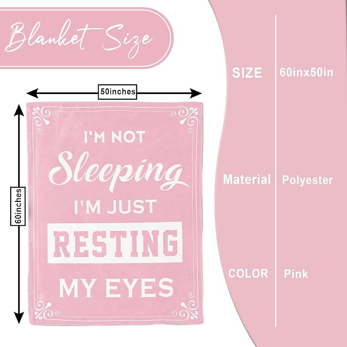 kituzol Gifts for Women, Mother's Day Birthday Gift, Funny Present for Women, Mom Wife Blanket, White Elephant Gifts for Adults Blanket (Pink, 60x50inches)