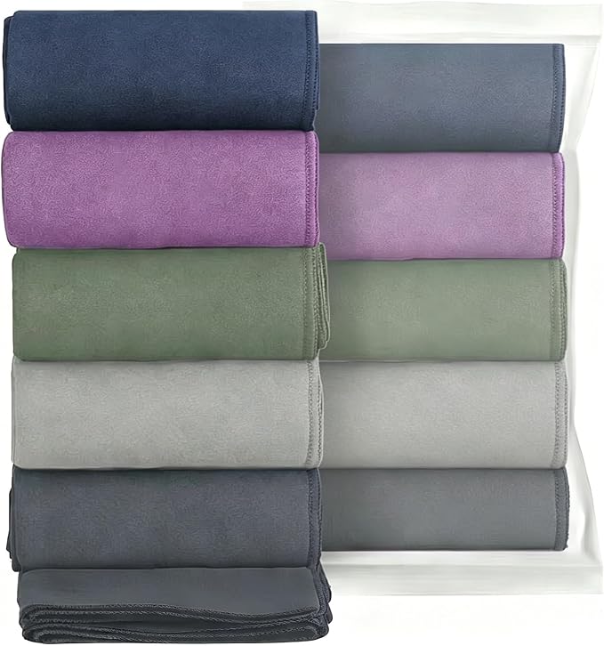 Microfiber Gym Towels - Quick Dry, Highly Absorbing, Odor-Free, for Women & Men - Gym Towel for Hot Yoga, Tennis, Working Out, Camping, Set of 5,16 * 27 Inch