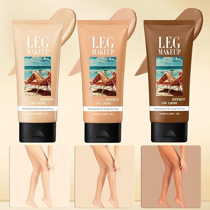 Legs Makeup Waterproof with Brush, No Transfer Body Concealer, Coverage for Vein, Scar, Tattoo for All Skin Tones, 100ML (FAIREST GLOW)