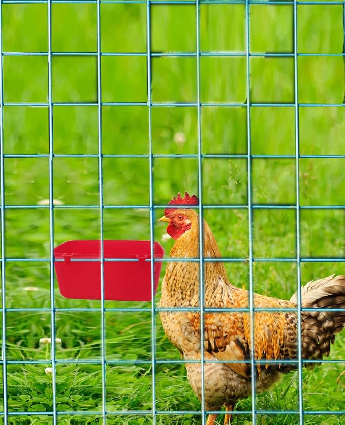 12 Pack Feeder Waterer Chicken 21 oz Food Water Cage Cups Rabbit Puppy Cat Hanging Feeding Dish Coop Bowl Watering Container Treats Drinker for Pigeon Bird Bath Basin Hamster Bed