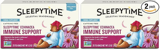 Celestial Seasonings Sleepytime Wellness Echinacea Immune Boost, Caffeine Free, 20 Tea Bags Box (Pack of 2)