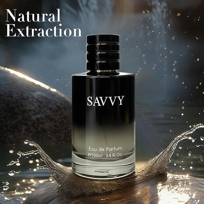 AFLUXE Savvy Long-Lasting Cologne for Men | Bergamot,Lavender,Nutmeg & Papua Vanilla Scent | Eau de Toilette 100ml Spray | Day to Night Fragrance