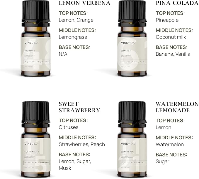 VINEVIDA Fruit Diffuser Oil Collection [Set of 8] - Scented Oil | Aromatherapy Diffuser Oils | Made in USA