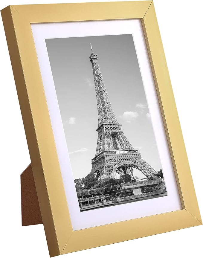 upsimples 5x7 Picture Frame Set of 10, Display Pictures 4x6 with Mat or 5x7 Without, Multi Photo Frames Collage for Wall or Tabletop Display, Gold | Fit 4x6 and 5 x 7 Photos, Wall or Tabletop Display, For Gallery Hallway Living Room, For Christmas Moth...