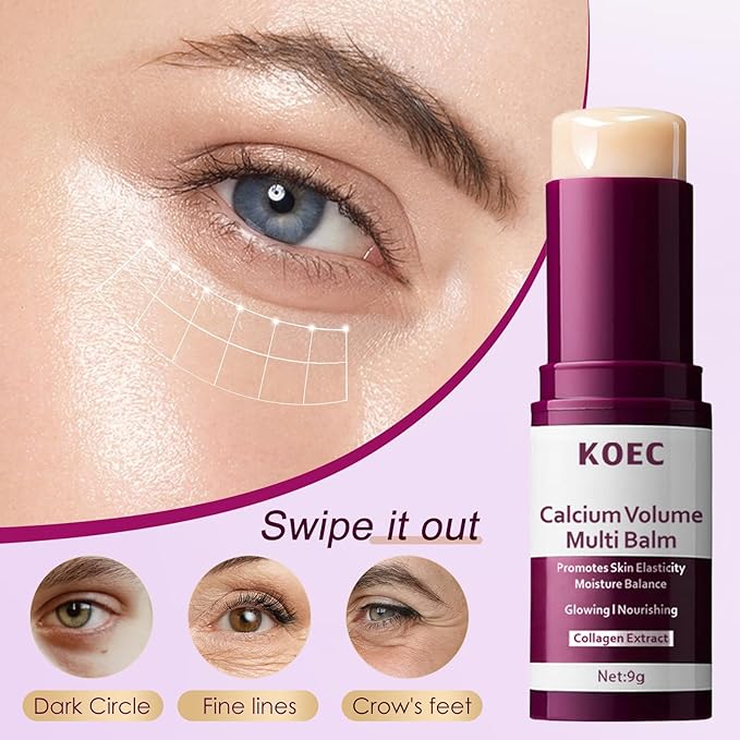 Calcium Daily Skincare Set, Calcium Volume Multi Balm Stick + Eye patch 60ea + Calcium Cream, Firming-Looking Skin & Under-eye hollow plumping, Targets Wrinkles, Fine lines Dark Circles & Puffiness
