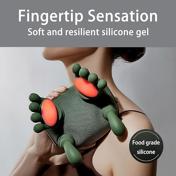 TOlegen Shoulder and Neck Massager, Portable Shiatsu Neck and Shoulder Massager, Electric Deep Tissue 4D Kneading Massage, Portable and Rechargeable for Home and Office (Green)