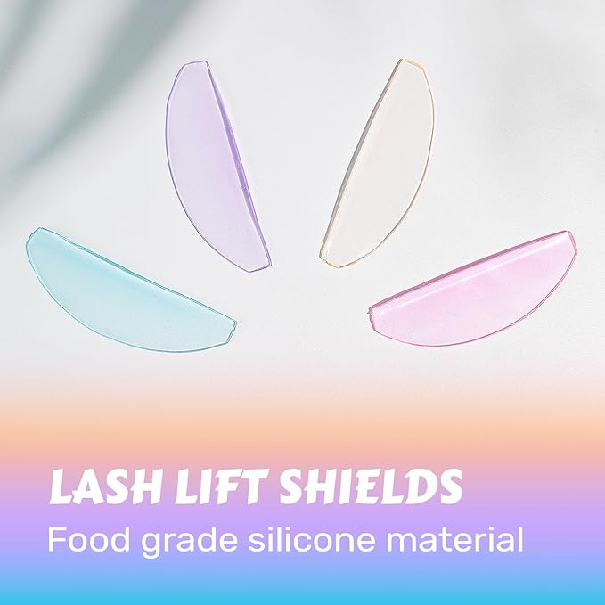 Flat Lash Lift Shields Glueless Ultra Thin Silicone Pads for Perming Lotion No.1, Lash Softening Shields for Easy Korean Eyelash Lift (Colorful)