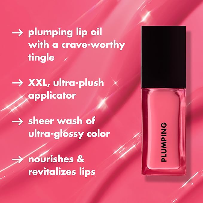 e.l.f. Glow Reviver Plumping Lip Oil, Tinted Lip Plumper For A High-Shine, Plump Finish, Infused With Jojoba Oil, Vegan & Cruelty-Free, Apricot Feelings