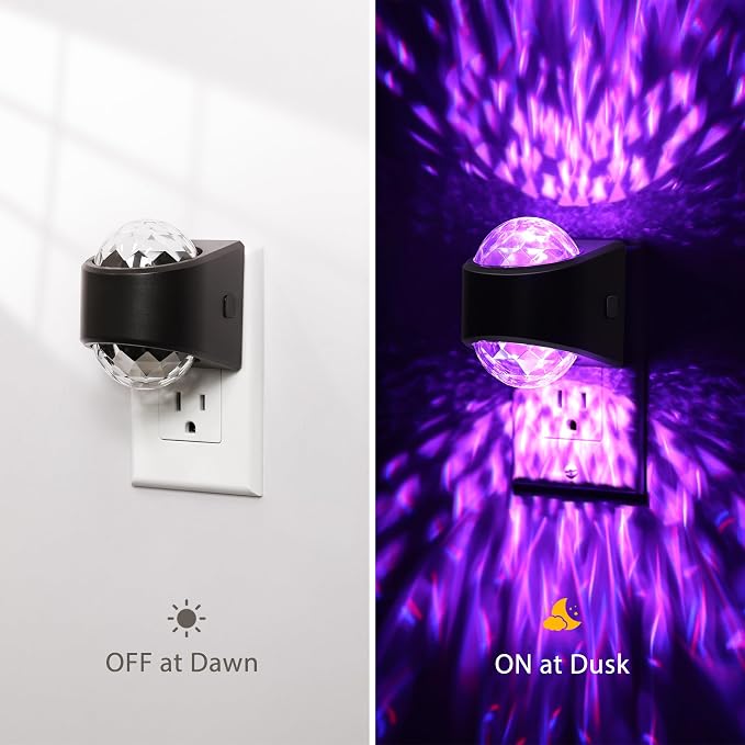 Night Lights Plug into Wall, Star Projector Night Light for Kids | Night Light Projector, 9-Color RGB Galaxy Nightlight, Dusk to Dawn Sensor for Bathroom, Home Gaming Room Decor, Home Decor