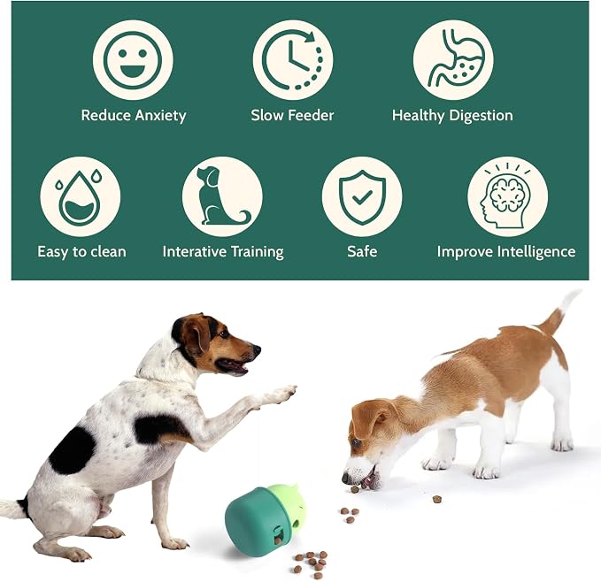 Silicone Dog Slow Feeder Toy - Interactive Puzzle Feeder & Food Dispenser for Small & Large Dogs - Enrichment Toys for Mental Stimulation - Fun Puppy Chew Toys & Cat Treat Dispenser to Keep Pets Busy