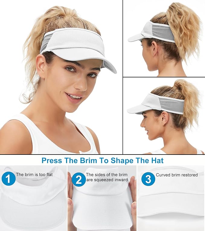 Sun Visor Hats Lightweight Stretchy for Running Tennis Golf | Portable,Mesh breathable,Quick-dry,Cooling Visor Hat,Stretch Fit,For Outdoor Sport Pickleball,Beach Volleyball