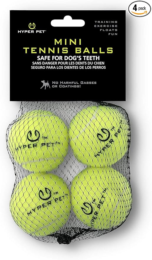 Hyper Pet Mini Extra Small Tennis Balls for Dogs, 1.75 Inch, 4 Pack, Green