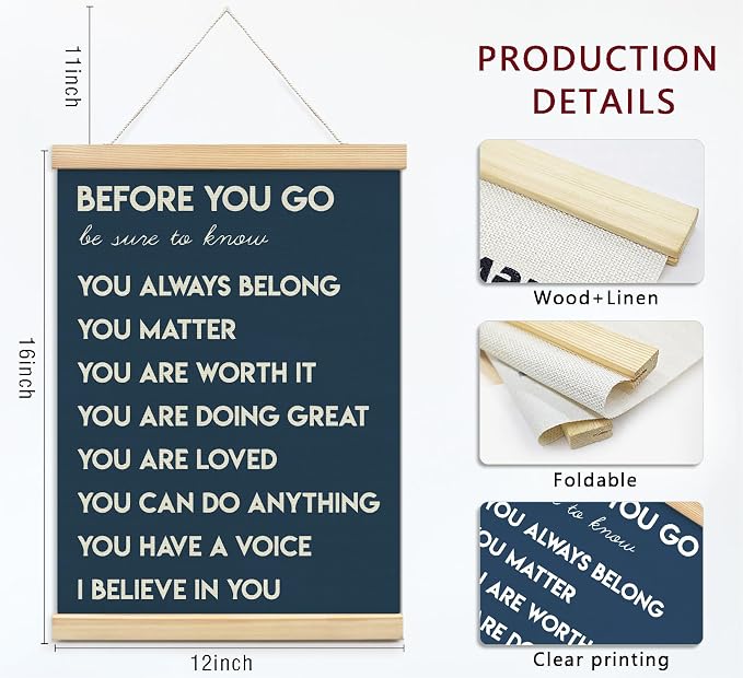 foedor Navy Health Positive Nurse Classroom Office Wall Art Decor,12x16 In | Affirmations Inspirational Wall Art Decor, Therapist Signs Wall Decor for Kids Teen Girls Room Bedroom Playroom Wall Decor