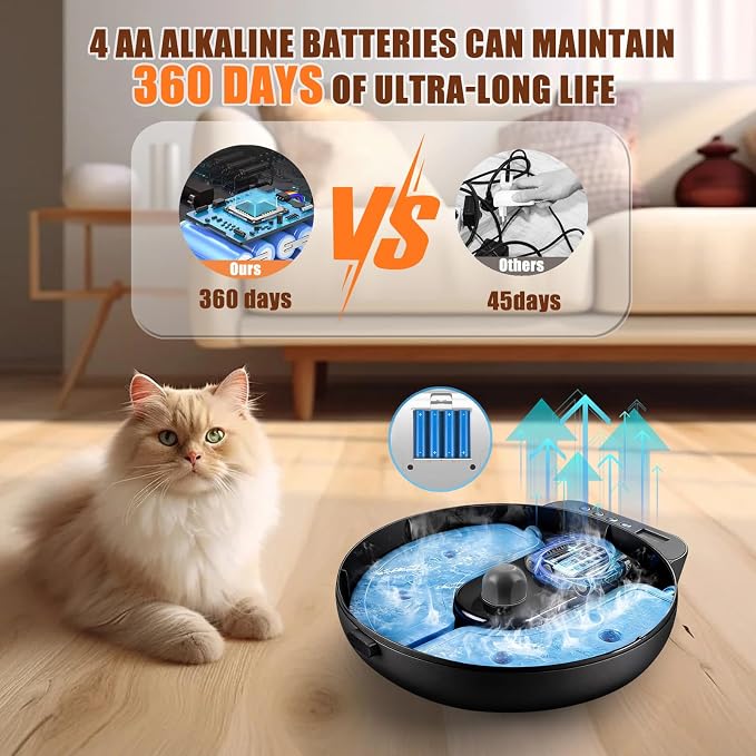Automatic Wet Food Cat Feeder, Auto Refrigerated Wet Foods Feeder for Cats Dogs 4 Meal Timed Fresh Foods Dispenser with 2 Ice Packs Small Pet Feeders for Kitty Puppy Automatic Cat Dog Food Bowl Black