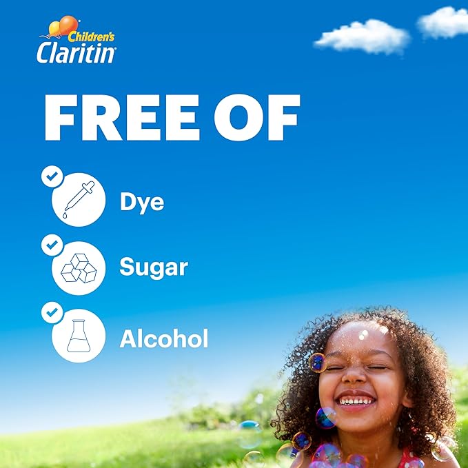 Claritin Children's Allergy Medicine, 24-Hour Non-Drowsy Loratadine 5mg Chewable Tablet, Antihistamine for Kids Ages 2 Years and Older, Grape & Bubble Gum Flavors, 40 Tablets