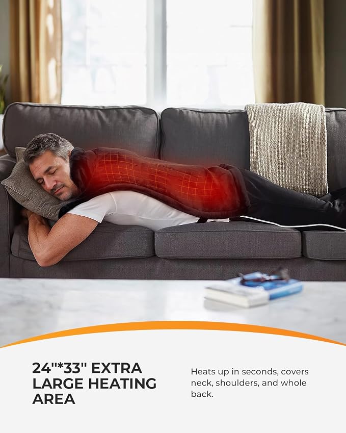 FSA Eligible Items Only List Heating Pad, CooCoCo HSA Store Eligible Heat Pad for Neck and Shoulders and Back, Large Heated Pad w/ 6 Heat Settings, Auto-Off
