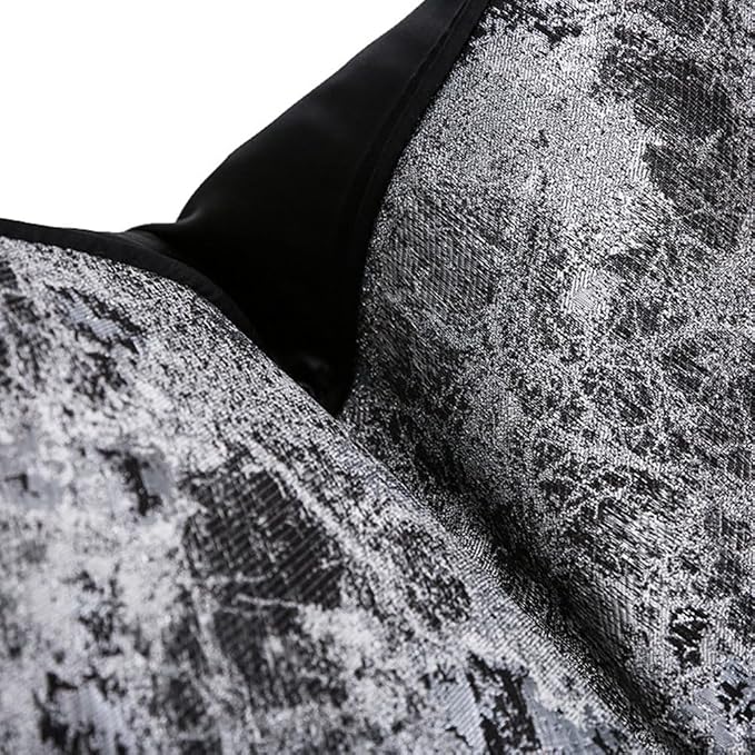 vctops Marble Decorative Luxurious Throw Pillow Covers Jacquard Square Cushion Cases Pillowcase for Bed Sofa Couch Chair Car Home Decor (Marble Black,18"x18")