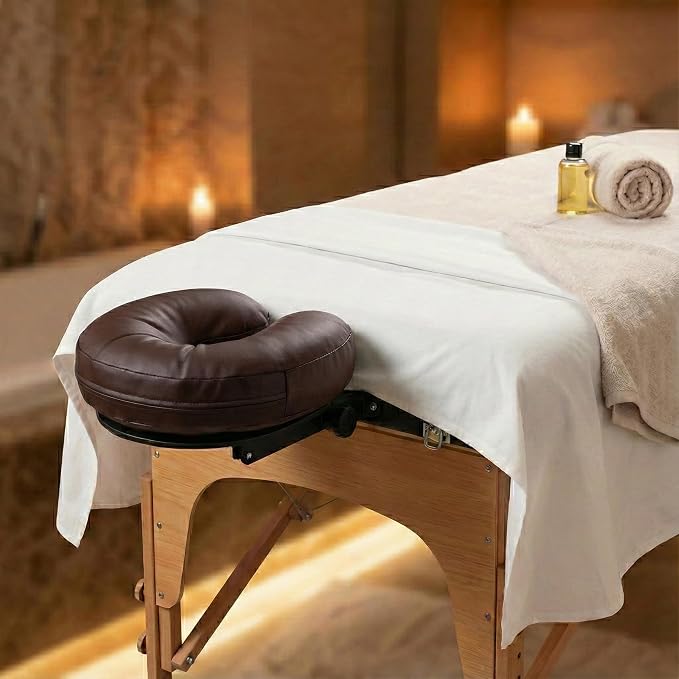 Royal Massage Universal Memory Foam Face Cradle Cushion for Massage Tables – Ergonomic U-Shaped Headrest Pillow with Soft, Easy-Clean PU Leather – Spa & Salon Replacement (Chocolate)