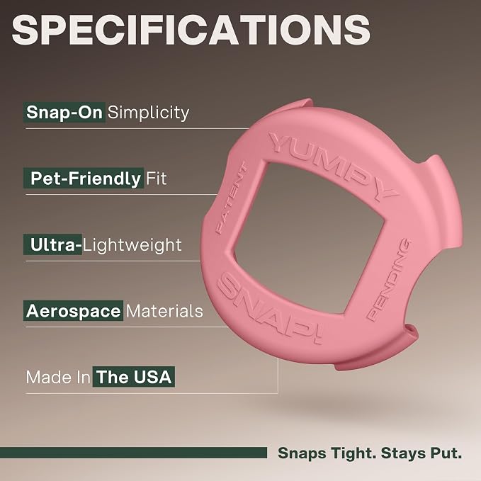 SNAP! AirTag Holder - 3/8" & 5/8" Set - for Cats, Kittens, Puppies, & Small Dogs - Fits Collars, Harnesses, Straps, Bags & More - Made in USA - Passion Pink
