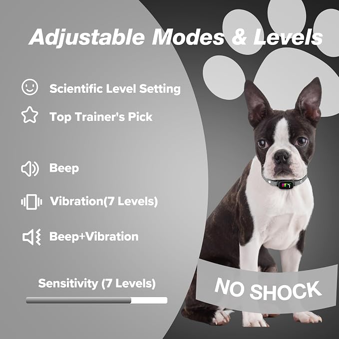 Bark Collar for Small Dogs 5-60lbs, No Shock Smart Collar