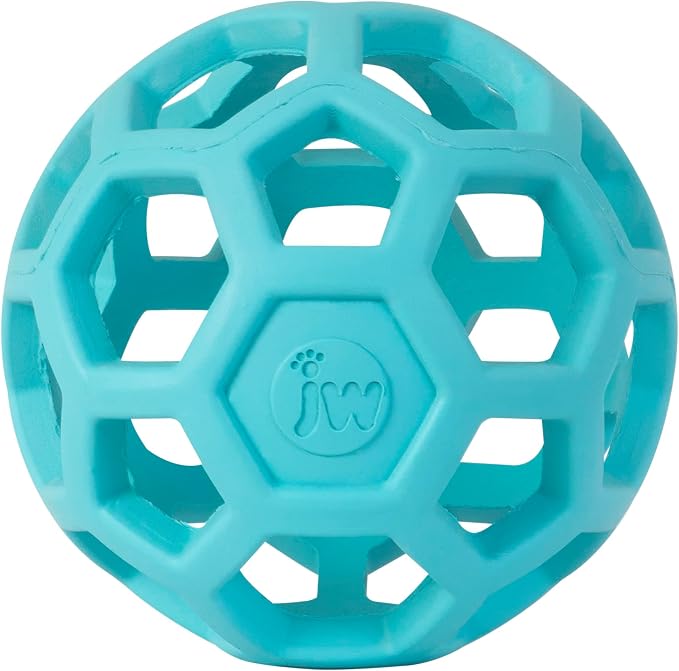JW Pet HOL-ee Roller, Natural Rubber, Small 3in, Blue