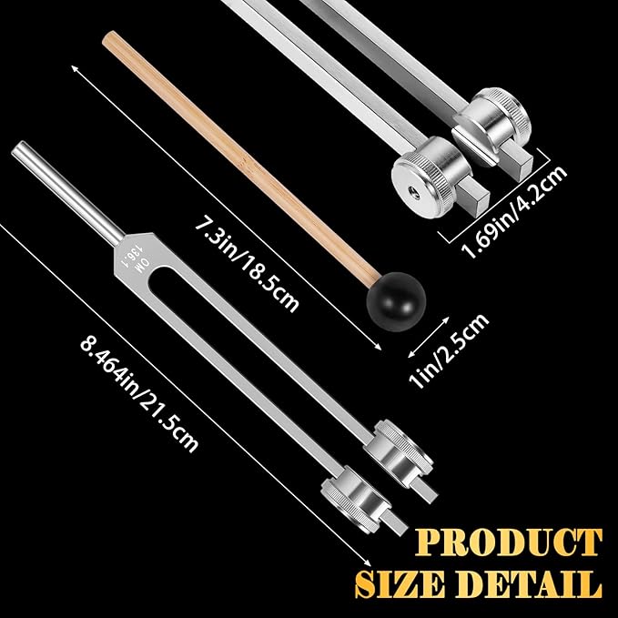 OM 136.1hz Weighted Tuning Fork with Reflex Hammer for Healing Chakra Set,Healing/Sound Therapy, Aluminum Alloy Sensory Tuning Fork Activator for Healing, Therapy Non Magnetic