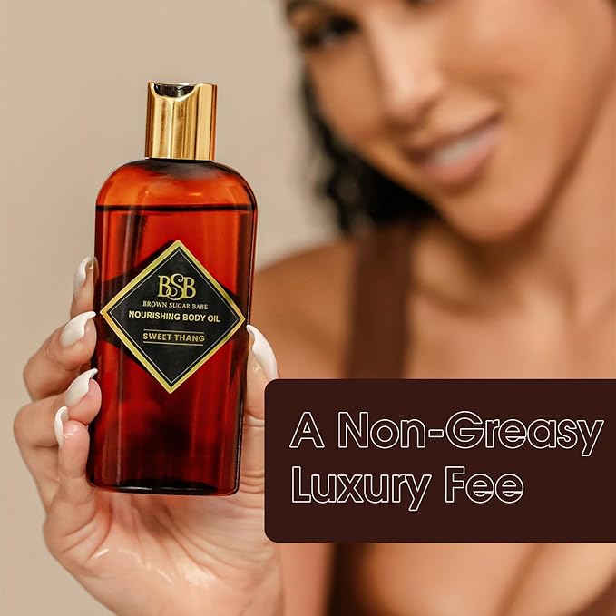 Brown Sugar Babe Sweet Thang Body Oil, Nourishing Oil for Women, Scented Skin Care, Perfume Body-Oil, Paraben Free, Made in USA