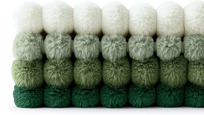 MIULEE Faux Fur Plush Decorative Throw Pillow Covers 20x20, Green | Set of 4, Striped, Soft Modern Cozy Home Decor, Cushion Cases for Sofa Couch Bed Living Room