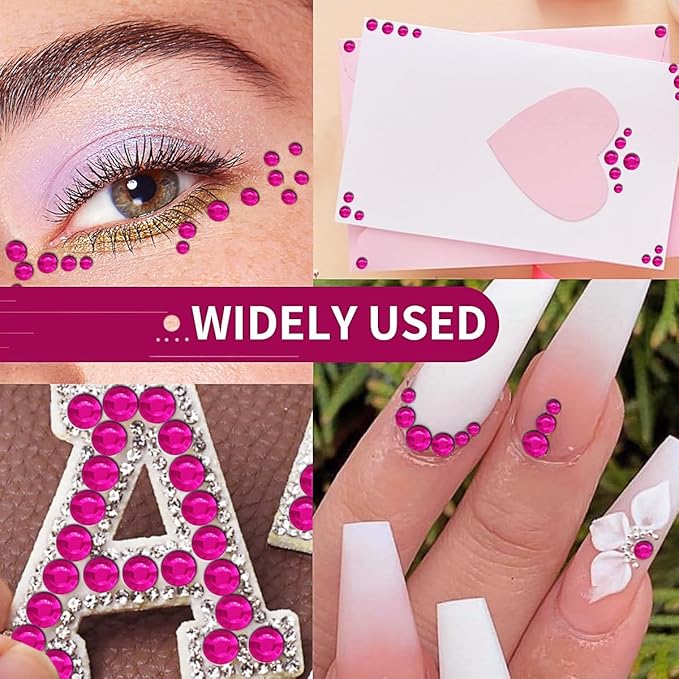 3090PCS Face Gems Eye Jewels Rhinestones Crystals Stickers 3/4/5/6mm with Rose Rhinestones Stickers for Body, Stick on Jewels Makeup Glue for Face Eye Hair Nails Make up and Craft Decor