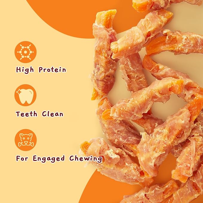 Jungle Calling Chicken & Sweet Potato Treats, Fiber-Rich, Digestible Chews | For Small to Large Dogs, Rawhide Free, Stomach-Friendly, High-Protein, No Artificial Colors, Ideal for Daily Rewards, 10.6 Oz