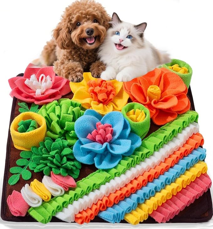 Snuffle Mat for Dogs, 15.4 Inch Wool, Small/Medium Pet Foraging Toy