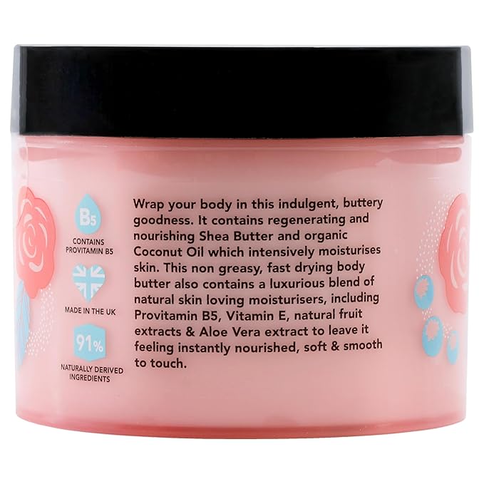 I Love English Rose Scented Body Butter - Hydrating Body Butter for Dry Skin - Vitamin E and Aloe Vera - Shea Butter and Coconut Oil - 10.1 oz (Pack of 3)