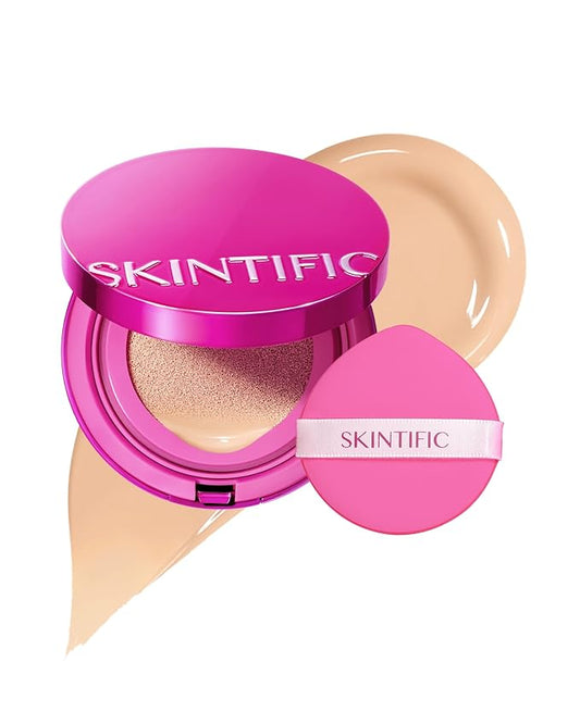 Pink Glow Cushion Foundation #01 Vanilla| Medium Coverage, Natural Dewy Glow Finish, Moisturizing for Dry Skin, Lightweight, Long-Lasting & Oxidation-Resistant