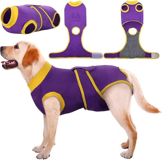 Kuoser Recovery Suit for Dogs Cats, Soft Dog Surgery Suit Female Male Spay | Professional Dog Onesie for Surgery, Substitute E-Collar & Cone, Prevent Licking Dog surgical suit Pet Neuter Suit