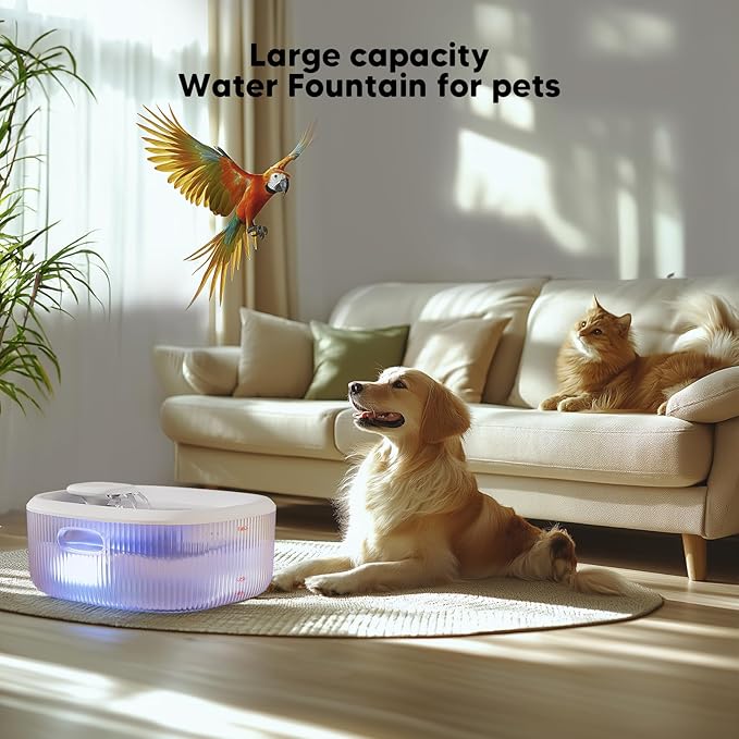 WOPET Dog Water Fountain for Large Dogs, 6L/205oz/1.6Gal Automatic Dog and Cat Water Fountain, Pet Water Dispenser with 6 Filters, Ultra-Quiet Pump, Great for Large Dogs Cats and Multi-Pet Home
