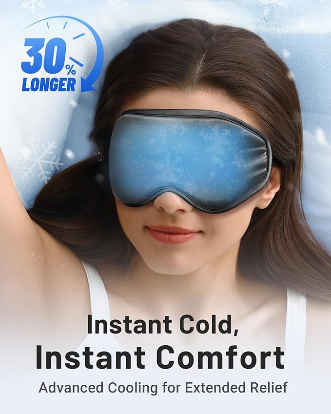 Cooling Eye Mask for Puffy Eyes: Fsa Eligible Items Hsa, Ice Eye Pack for Migraine After Surgery Relief - Reuable Cold Compress for Headache Puffiness - Comfortable Perfect Fit Gel Sleep Mask