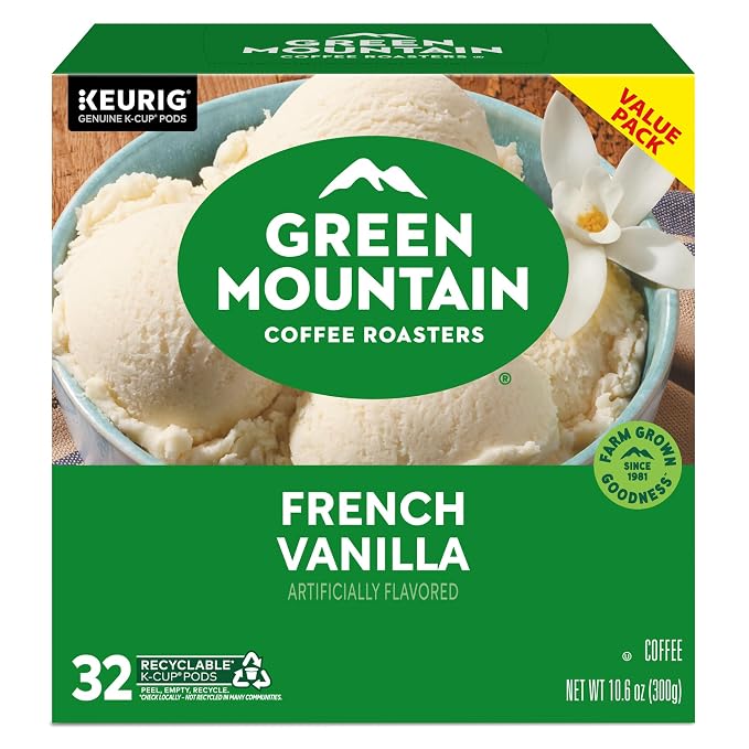 Green Mountain Coffee Roasters French Vanilla Coffee, Keurig Single-Serve K-Cup pods, Light Roast, 32 Count
