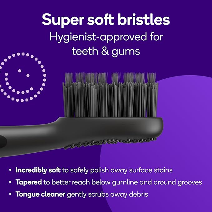 BURST Replacement Heads for Curve Sonic Electric Toothbrush (3 Pack/Black)