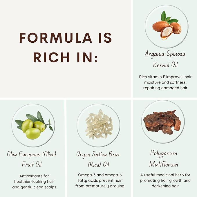 Dark Brown Hair Color Dye Shampoo, 400ml - 100% Grey Coverage in Minutes, Ammonia Free - Gray Silver Hair Dye Shampoo