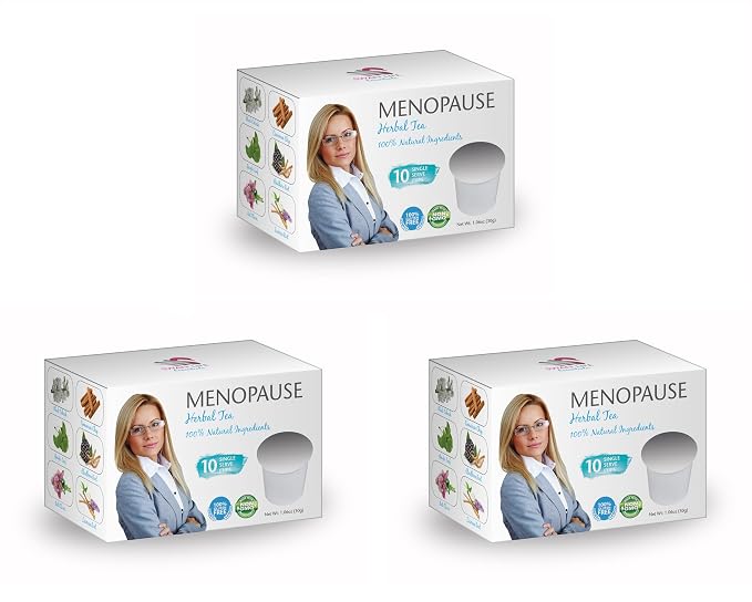 MENOPAUSE RELIEF - K-Cups Tea - black cohosh, red clover, night sweats relief, menopause tea for women, ginkgo biloba, hot flashes menopause tea, cinnamon chip 1Box