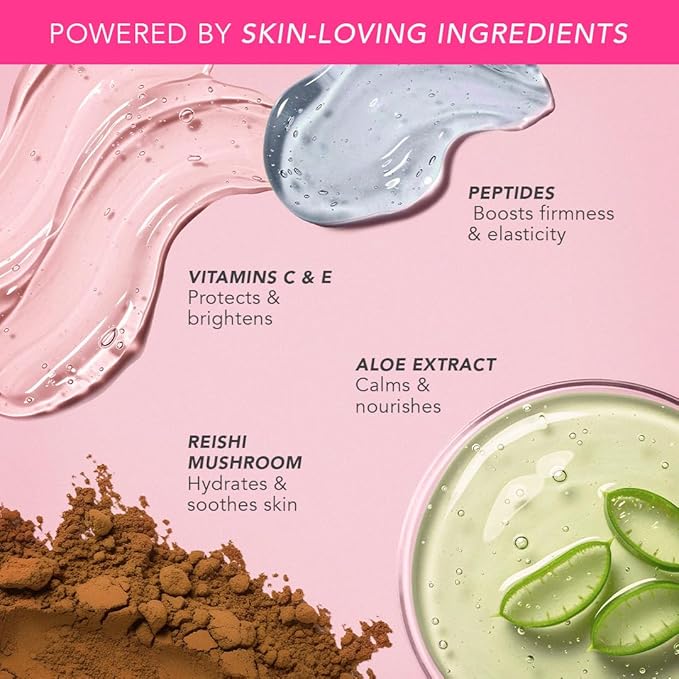 Doll 10 Peptide Bounce Balm Foundation™ – Hydrating, Age-Defying Foundation for Older Women, All Skin Types – Vegan, Clean, Natural, Medium Buildable Coverage, Blurs Fine Lines - [Tan/Deep]