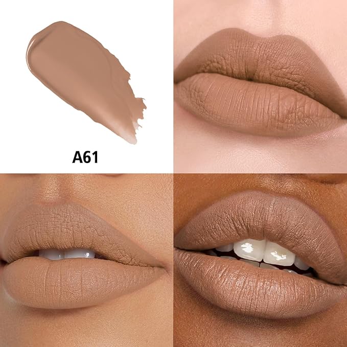Nude Berry Dark Red Lipstick 3Pc Long Lasting Lipsticks for Women Pigmented Smudgeproof Transferproof Vegan Cruelty Free Lip Color, A61/66/48