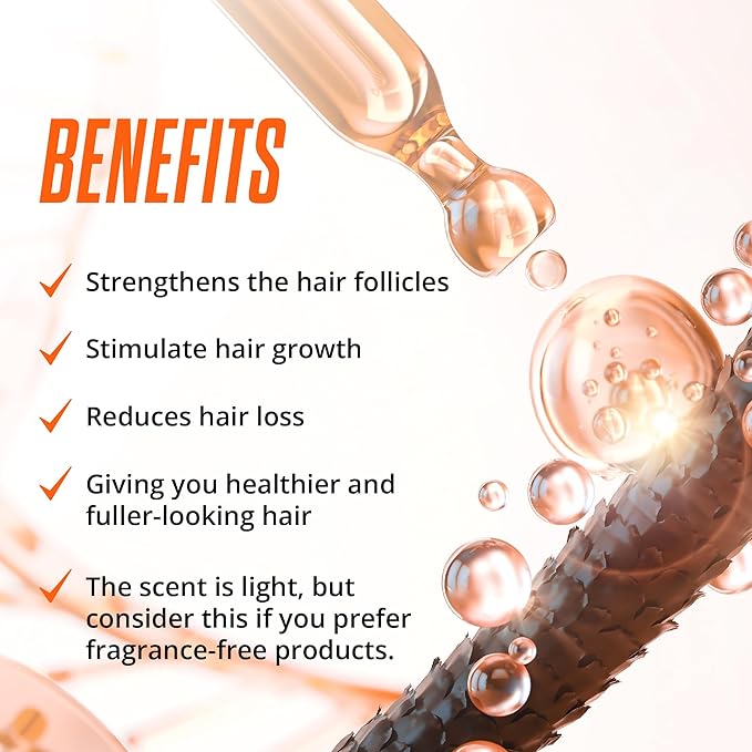 Abera Hair Growth Serum for Hair Loss, Natural Hair Regrowth Treatment for Hair & Beard with Biotin & Castor Oil | Extra Strength & Bigger Size 1.69 fl oz, (2 Serum + Gift)